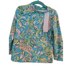 Lilly Pulitzer Kids UPF 50+ Long Sleeve Rashguard Swim Top Floral